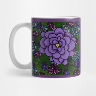 Moody Purple & Blue Flowers Mug